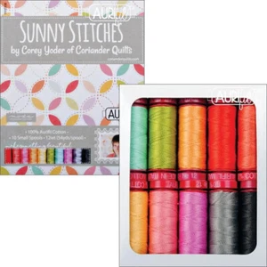 AURIFIL SET SUNNY STITCHES BY CASEY YODER 10 SMALL SPOOLS 12 WT COTTON - Picture 1 of 1