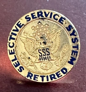 Pin de solapa de plata esterlina de la Segunda Guerra Mundial MIEMBRO DEL SISTEMA DE SERVICIO SELECTIVO atornillado RETIRADO - Imagen 1 de 3