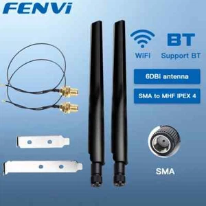 Ensemble Antenne Wifi Fenvi 2 Pièces pour AX210/AX200/9260 NGFF M.2 + Câbles - Photo 1/8