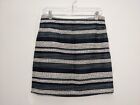 $55 Nwt Loft Mini Skirt Blue Green White Tweed Lined Wool Blend Size 4