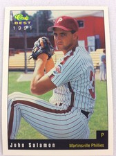 1991 Martinsville Phillies-Classic BEST Minor Lg Baseball Card-John Salamon