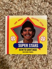 Benito Santiago Padres 1989 MSA Superstars Discs RARE SQUARE PROOF HAND-CUT