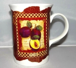 Churchill England Porcelain 10oz. Coffee Mug Tea Cup Fine Bone China Plum Fruit - Picture 1 of 6