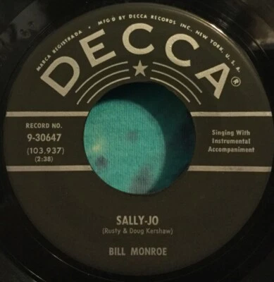 Bill Monre 45 Sally Jo / Brand New Shoes DECCA Bluegrass - Image 1 of 4