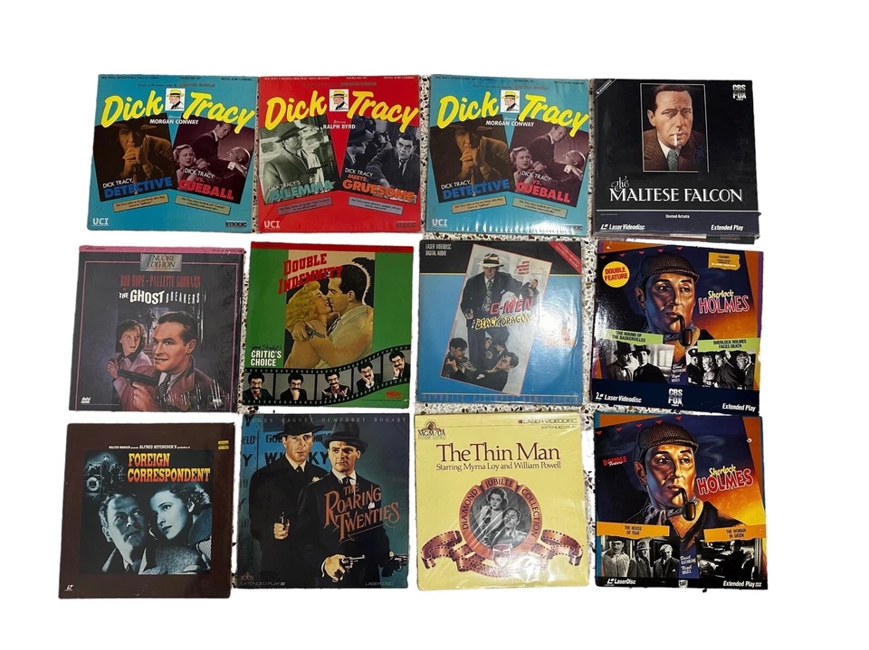 Classic Detective / Murder Mystery Laserdisc Movies Lot 12 Dick Tracy, Sherlock - Image 1 of 3