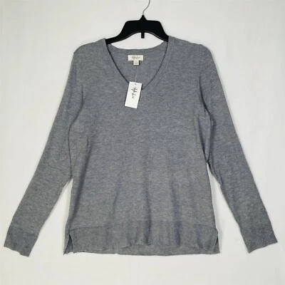 Suéter Style & Co Mujer Pequeño Ligero Cuello en V Manga Larga Elastizado Gris Foto 1 de 4