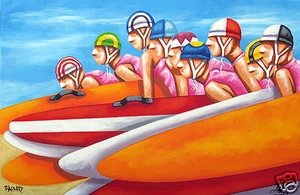 Australia Beach Surf Life Saving Surf Boards art Poster painting - Picture 1 of 4