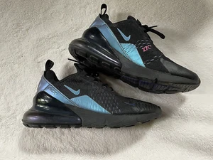NIKE AIR MAX Black / Blue 270 Unisex Sixe 6 1/2 - Preowned - Picture 1 of 6