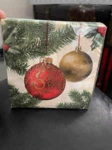 Signature Seasons Shining Ornaments Beverage Napkins Christmas 16ct. New!!! - Picture 1 of 2