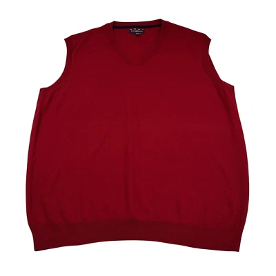 Chaleco Club Room - Hombres 2XLT Alto - Mezcla de Lana, Rojo - Suéter Sin Mangas - Tejido Foto 1 de 4