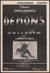 DEMONIOS - Anuncio comercial original 1985 / póster_ Darío Argento _ Lamberto Bava _ P.P. - Imagen 1 de 1