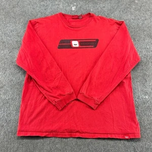 VINTAGE Mossimo Shirt Mens L Red Long Sleeve Graphic Cotton Cyber Skater 90s Y2K - Picture 1 of 9