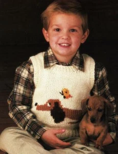Hot Dog Baby Child's Vest Knitting Pattern Instructions - Picture 1 of 1
