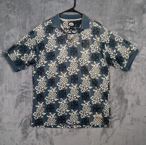 Tommy Bahama Hawaiian Polo Shirt Faded Blue men's size medium 100% cotton - Picture 1 of 10