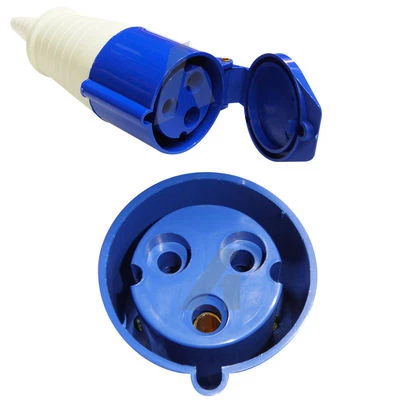 16 Amp Coupler Socket 3 Pin 240V 2P+E Industrial IP44 16A Caravan Tent Trailer - Image 1 of 4