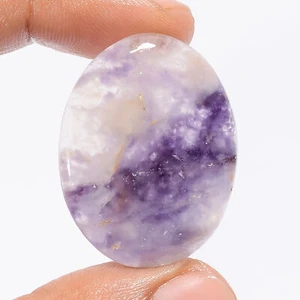 Natural Blue John Oval Shape Cabochon Loose Gemstone 42.5 Ct. 33X25X4 mm - Picture 1 of 5
