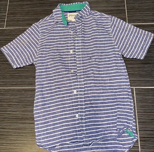 Boy's Johnnie B Boden Blue Stripe Linen Shirt, 11-12 - Picture 1 of 4