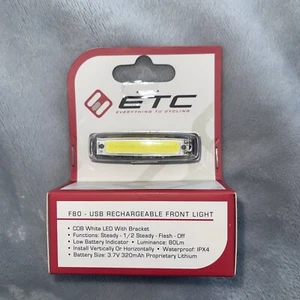 ETC Frontleuchte F80 80 Lumen Fahrrad Fahrrad silber wiederaufladbar - Bild 1 von 2
