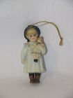 All Bisque Little Victorian Girl Sharice & Her Doll Ornament