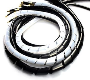 Cable Spiral Wrap Tidy CableOrganiser Wire Binding Black Natural Colours - Picture 1 of 12
