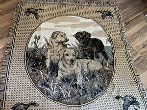 Coperta Lancio Cani Labrador Retriever 50” X 60” Toni Marrone con Frange - Foto 1 di 4