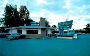 RENDEZVOUS RESTAURANT & DRIVE IN, ALDERSHOT, ON, CANADA, CARTOLINA D'EPOCA (A467) - Foto 1 di 2
