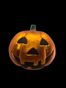 Raro! Zucca Jack-O-Lantern in vetro mercurio vintage 11x13" decorazione Halloween - Foto 1 di 20