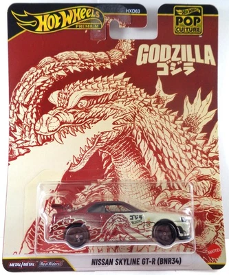 HOT WHEELS PREMIUM 2025 POP CULTURE GODZILLA NISSAN SKYLINE GT-R (BNR34) - Image 1 of 2