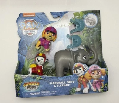 Spin Master ~ Paw Patrol ~ Jungle Pups Marshall, Skye & Elephant Figure Set~New - Image 1 of 2