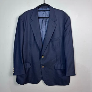 Brooks Brothers Blazer Size 48 R Navy brass logo buttons Loro Piana old money - Picture 1 of 13