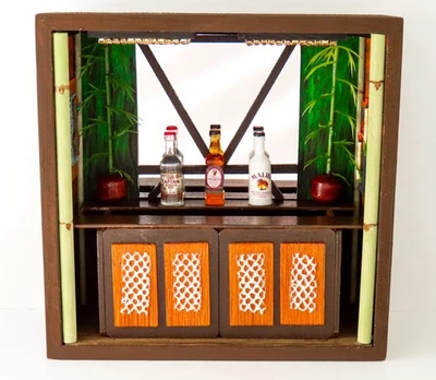 Tiki Bar Miniatura Habitación Caja Diorama MCM Luz Negra Fluorescente Artesanal Ter ÚNICO EN SU CLASE Foto 1 de 4