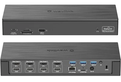 WAVLINK Quad Monitor USB C Docking Station 19-in-1 PC HUB 4 HDMI 4 Displayport  - Image 1 of 2