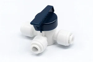 3-Way 1/4" Push Connect Ball Valve for RO Water Filter Systems | LiquaGen - Picture 1 of 1