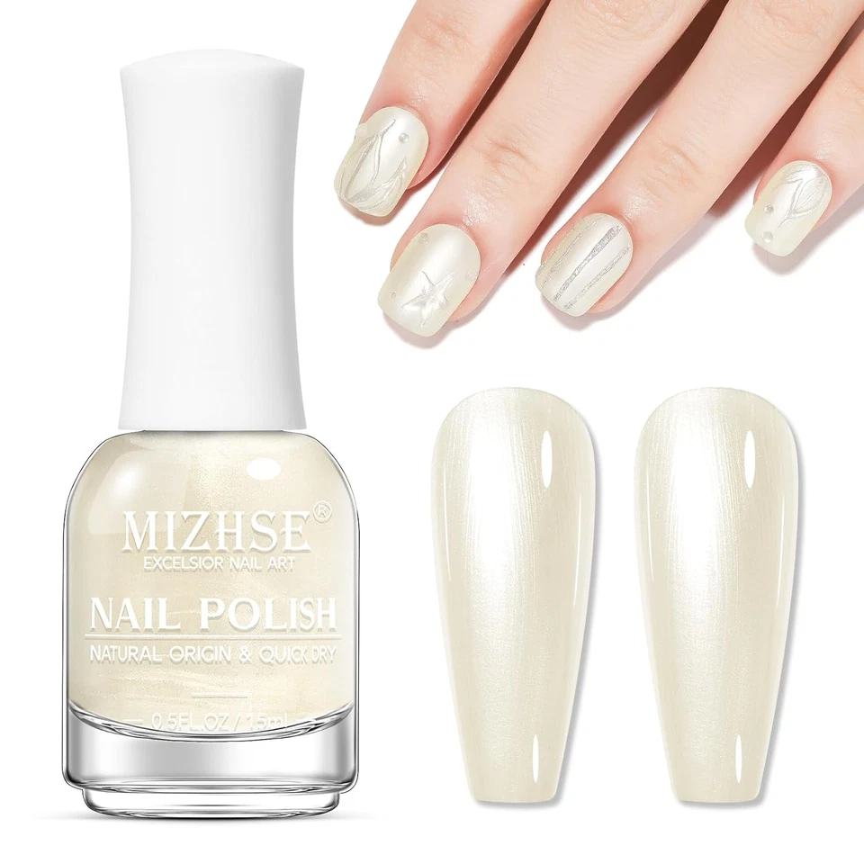 Rosa Nagellack Perlmuttglanz Glitter schnelltrocknend 15ml - Bild 1 von 4