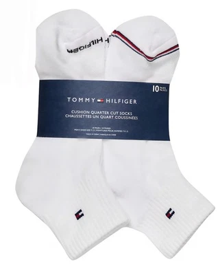 10 Pares - Calcetines Tommy Hilfiger Para Hombre Ligeros Cojín Corte Cuarto, Talla 7-12 Foto 1 de 3