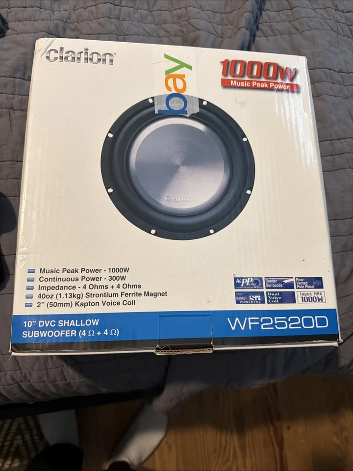 Subwoofer de montaje poco profundo Clarion WF3030D 1000W Max 10" doble bobina de voz de 4 ohmios  Foto 1 de 1