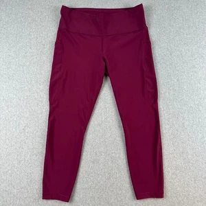 Athleta Salutation Stash II High Rise 7/8 Pocket Leggings Maroon Women's XL Yoga - Picture 1 of 10