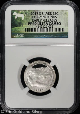 2017-S 25C Proof Silver Effigy Mounds ATB Quarter NGC PF 69 UC | Early Releases - Image 1 of 4