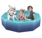 Faltbarer Hund Kinderpool - Hartkunststoff Kinder Planschbecken, zusammenklappbar, 63 Zoll