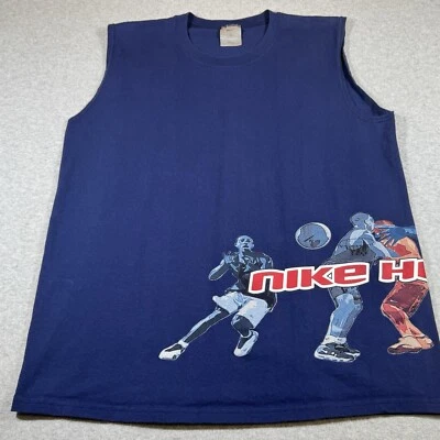 Vintage Nike Shirt Adult Large Navy Blue Tank Top Basketball Hoops Sports Mens - Image 1 of 4