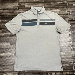 Travis Mathew Golf Polo Small grau gestreift Freizeit Golf Sommer Kurzarm - Bild 1 von 7