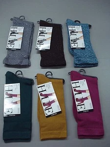 NWT Women's Hue Luster Flat Knit & Brocade Socks One Size Multi 6 Pair #91J - Picture 1 of 3