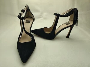 Louise et Cie Mujer Talla 8.5M Negro Correa al Tobillo Gamuza Tacones Altos Nuevo - Imagen 1 de 6