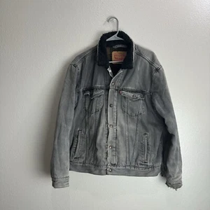 Levis Vintage Denim Sherpa Plaid Lined Jacket Size Large - Bild 1 von 11
