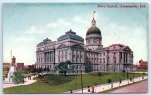 Postal IN Indianápolis De Colección Vista Edificio del Capitolio del Estado N7 - Imagen 1 de 2