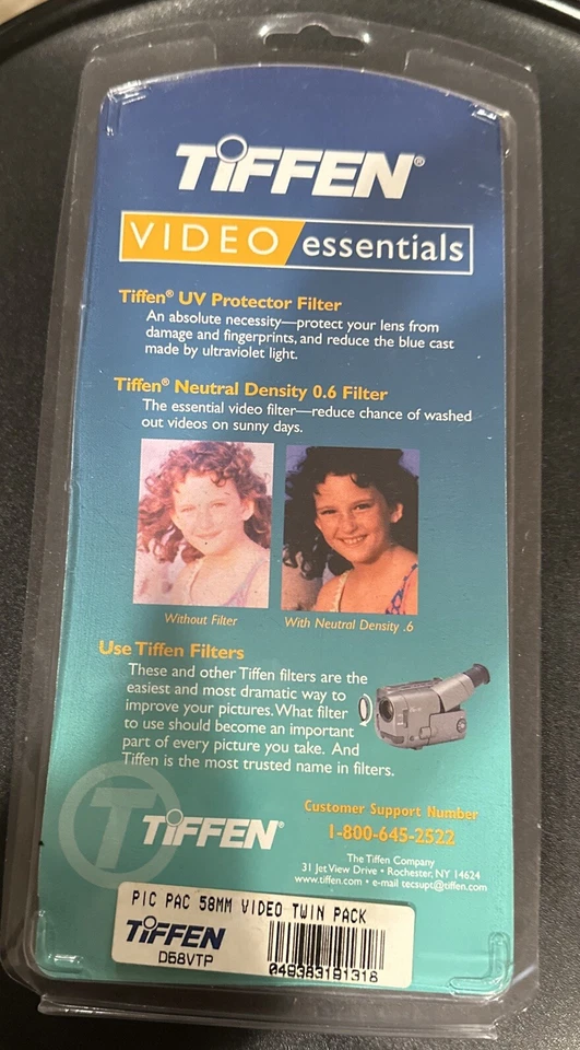 New Tiffen 58mm Video Twin Pack (UV Protector, Neutral Density (ND) 0.6 #58VTP 8 - Image 1 of 4