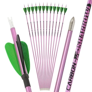 31" Pure Carbon Arrow SP400-1000 ID4.2mm Turkey Feather RecurveBow Shooting Hunt - Picture 1 of 23
