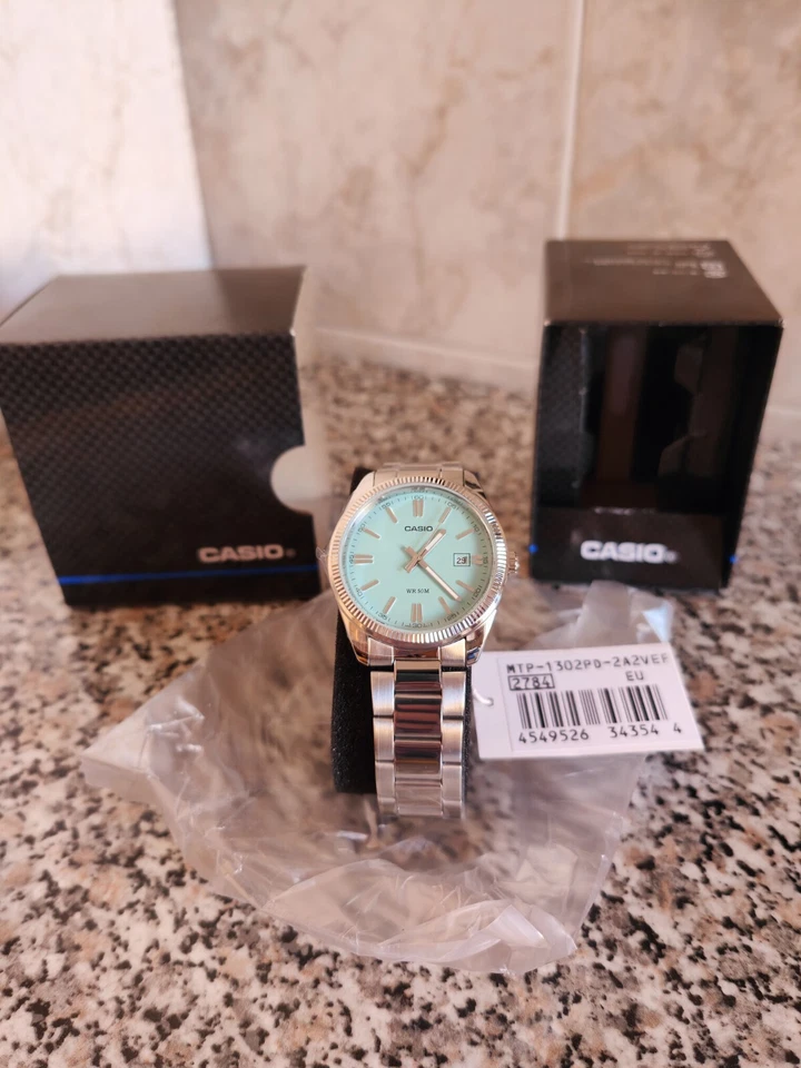 Casio MTP-1302PD-2A2VEF 44,2mm Cassa in Ottone Colore Argento e Braccialetto in - Immagine 1 di 4