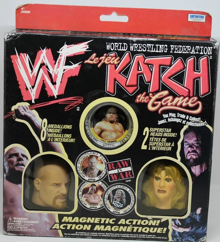 WWF WWE Katch the Game Stone Cold Steve Austin Sable Val Venis Magnetic Action Cover