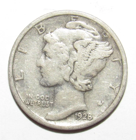 1928 D Mercury Dime VF (P29) Cover